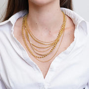 Collana in Metallo girocollo con perline e cristalli intrecciati