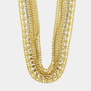 Collana in Metallo girocollo con perline e cristalli intrecciati