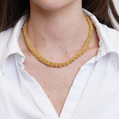 Collana in Metallo girocollo con perline intrecciate AMOVENEZIA - gioiello BySimon