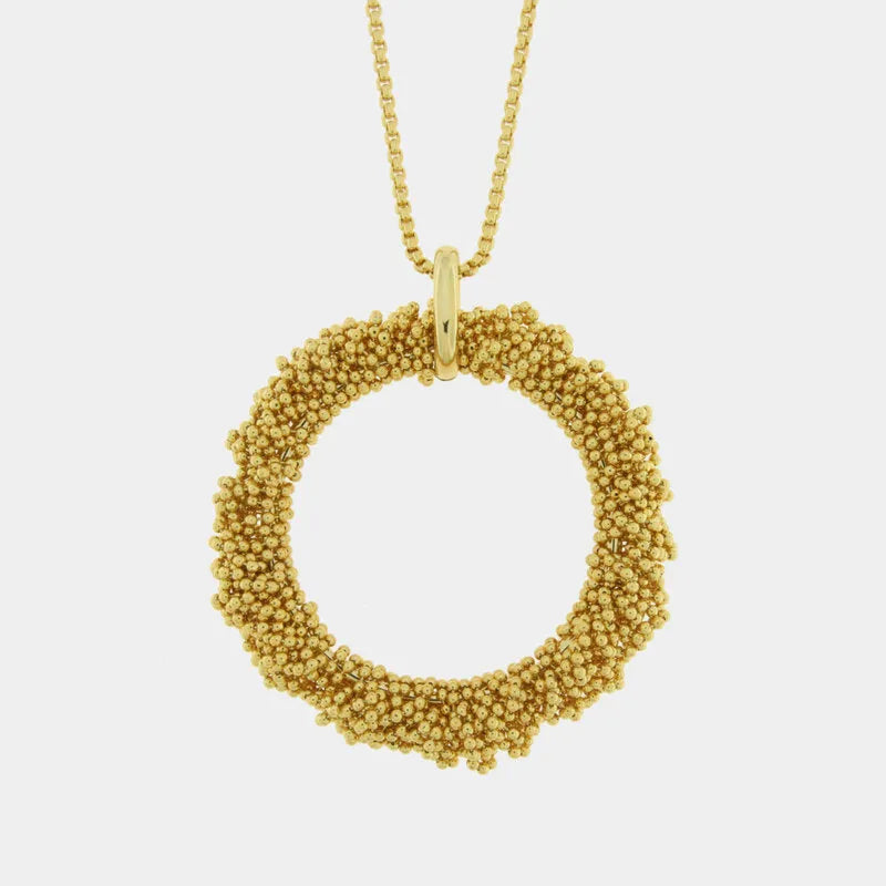 Collana in Metallo cerchio con perline intrecciate