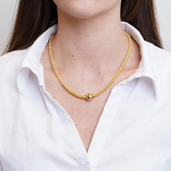 Collana in Metallo girocollo con sfera - BYSIMON gioielli