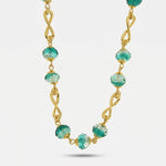 Collana in Metallo con cristalli verdi ispirati all'art glass - BYSIMON gioielli
