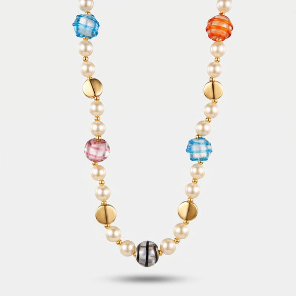 Collana in Metallo con cristalli colorati ispirati all'art glass - BYSIMON gioielli