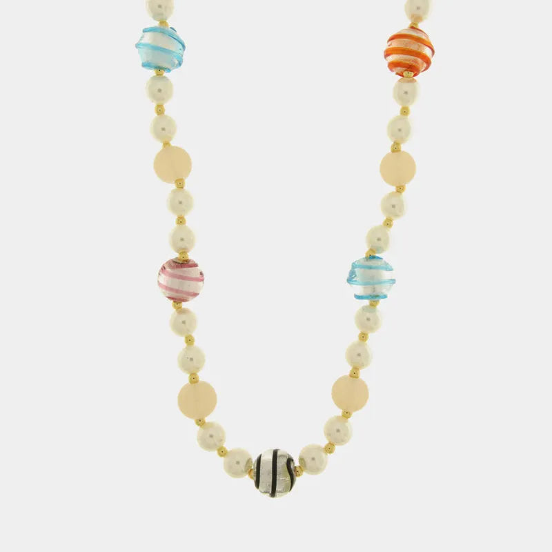 Collana in Metallo con cristalli colorati ispirati al vetro di Murano