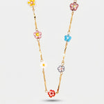 Collana Fiori Colorati con Cristalli - Placcata Oro | AMOVENEZIA Gondola - BYSIMON gioielli