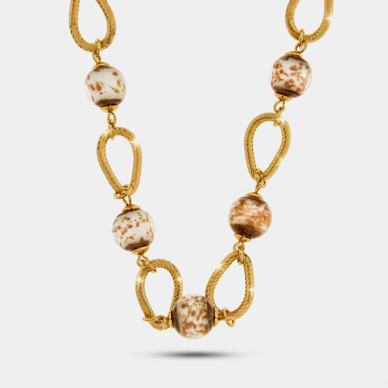 Collana in Metallo con cristalli ispirati all'art glass - BYSIMON gioielli