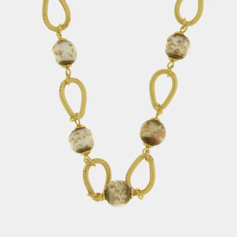 Collana in Metallo con cristalli ispirati al vetro di Murano