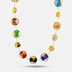 Collana in Metallo con cristalli colorati ispirati all'art glass - BYSIMON gioielli