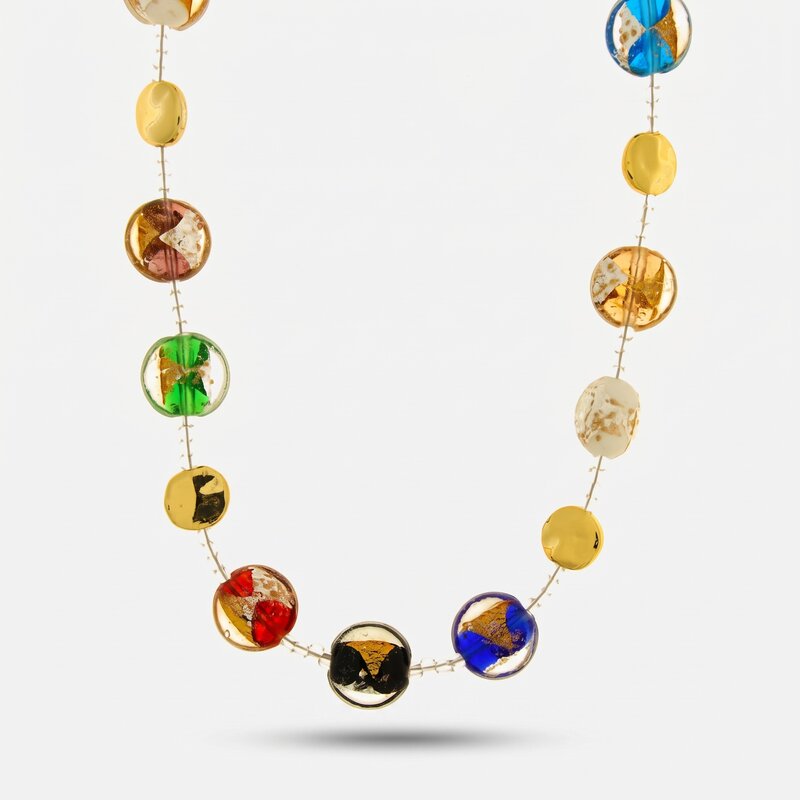 Collana in Metallo con cristalli colorati ispirati all'art glass - BYSIMON gioielli