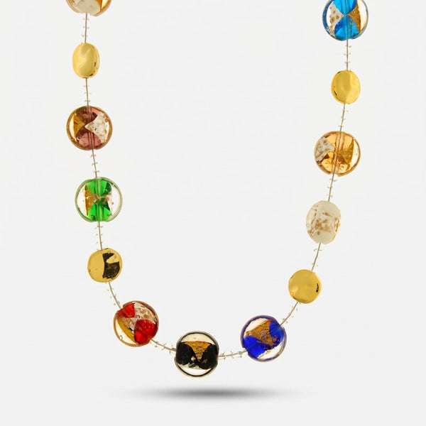 Collana in Metallo con cristalli colorati ispirati all'art glass - BYSIMON gioielli