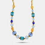 Collana in Metallo con cristalli blu ispirati al vetro di Murano - BYSIMON gioielli