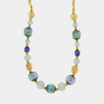 Collana in Metallo con cristalli blu ispirati al vetro di Murano - BYSIMON gioielli