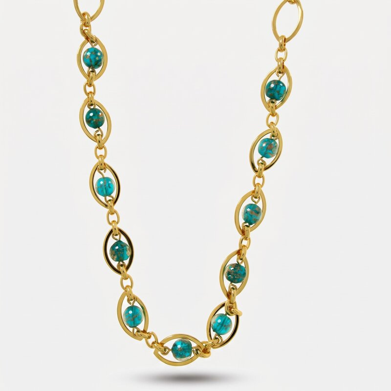 Collana in Metallo con cristalli verdi ispirati al vetro di Murano - BYSIMON gioielli
