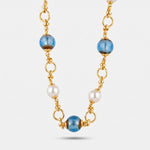 Collana in Metallo con cristalli blu ispirati all'art glass - BYSIMON gioielli