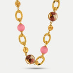 Collana in Metallo con cristalli rosa ispirati all'art glass - BYSIMON gioielli