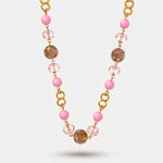 Collana in Metallo con cristalli rosa ispirati all'art glass - BYSIMON gioielli