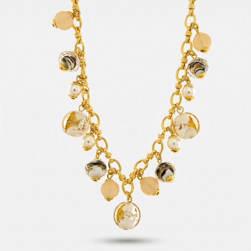 Collana in Metallo con cristalli ispirati all'art glass - BYSIMON gioielli