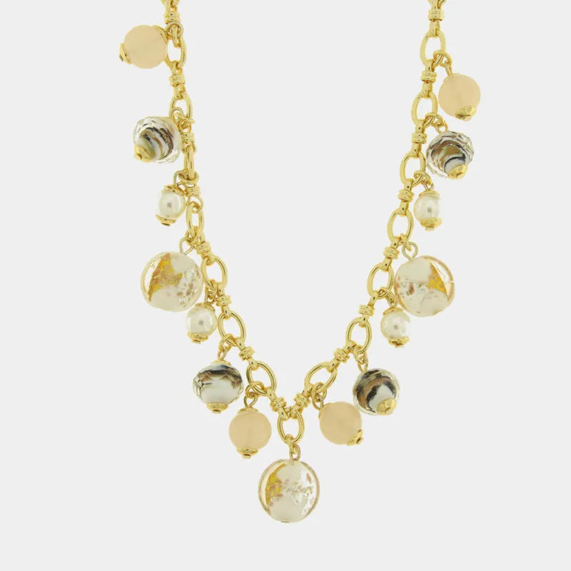 Collana in Metallo con cristalli ispirati al vetro di Murano