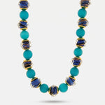 Collana in Metallo con cristalli blu ispirati all'art glass - BYSIMON gioielli