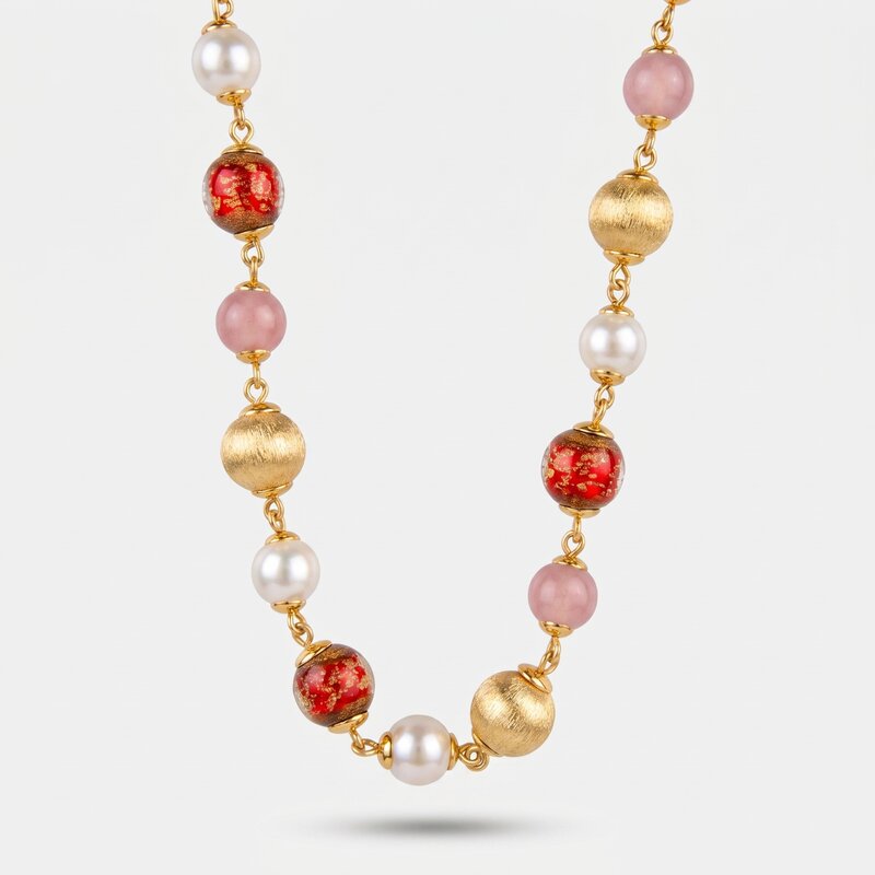 Collana in Metallo con cristalli colorati - BYSIMON gioielli