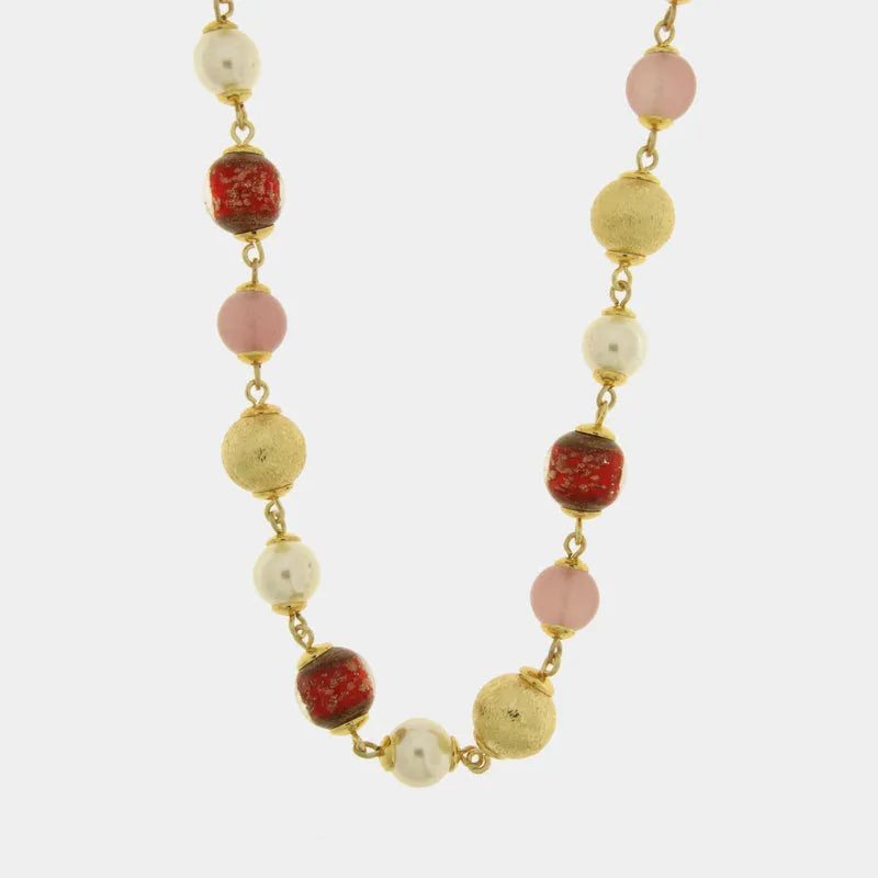 Collana in Metallo con cristalli colorati