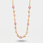 Collana in Metallo con cristalli rosa ispirati all'art glass - BYSIMON gioielli