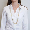 Metal Chain Necklace with Pearls