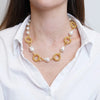 Collana in Metallo cerchi intrecciati con perle