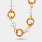 Collana in Metallo cerchi intrecciati con perle - BYSIMON gioielli