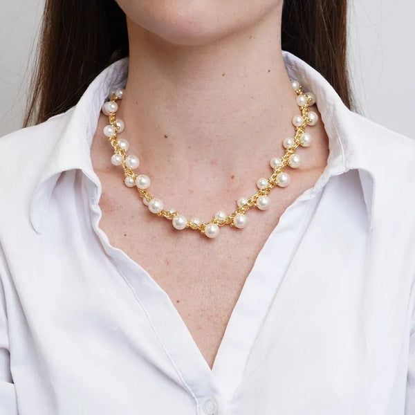 Collana in Metallo con perle - BYSIMON gioielli