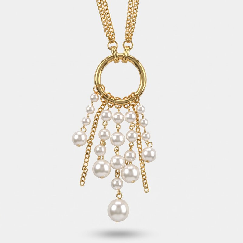 Collana in Metallo cerchio con con perle pendenti AMOVENEZIA - gioiello BySimon