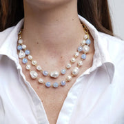 Collana in Metallo con doppio giro di perle e cristalli