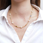 Collana in Metallo a catena con cristalli colorati