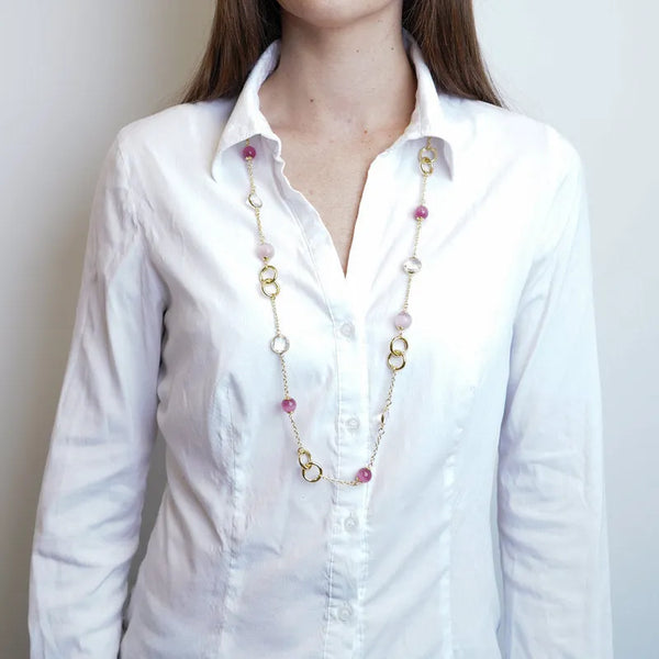 Collana in Metallo con cristalli - BYSIMON gioielli