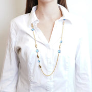 Collana in Metallo con cristalli blu