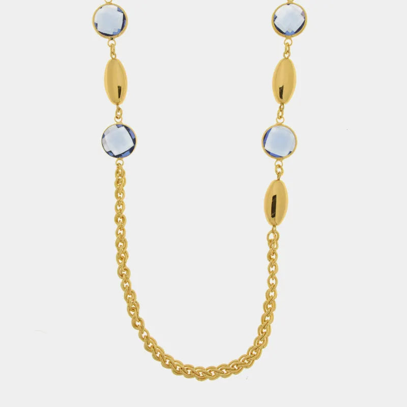 Collana in Metallo con cristalli blu
