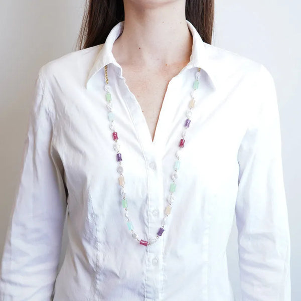 Collana in Metallo con cristalli e sfere colorate - BYSIMON gioielli