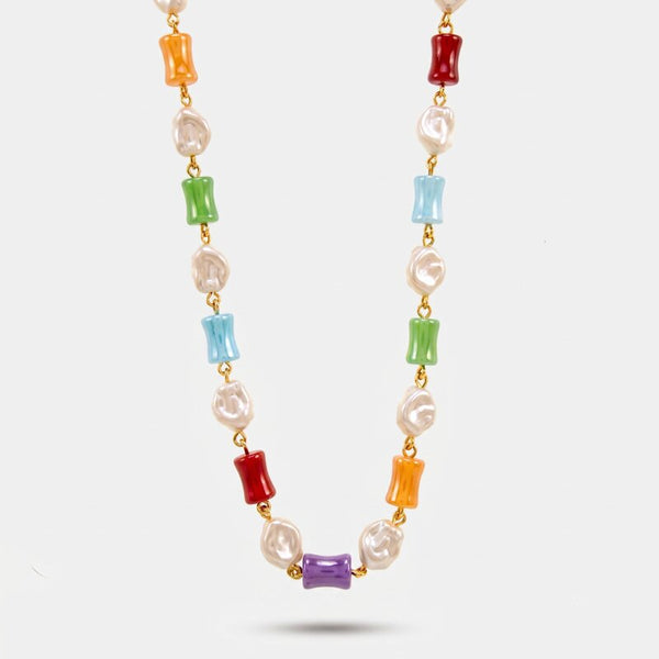 Collana in Metallo con cristalli e sfere colorate - BYSIMON gioielli