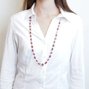 Collana in Metallo con cristalli rossi