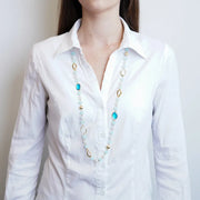 Collana in Metallo con cristalli azzurri