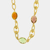 Collana in Metallo a catena con cristalli colorati