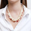 Collana in Metallo con perle e cristalli colorait