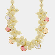 Collana in Metallo con perle e cristalli colorait