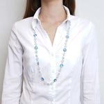 Collana in Metallo con cristalli blu - BYSIMON gioielli
