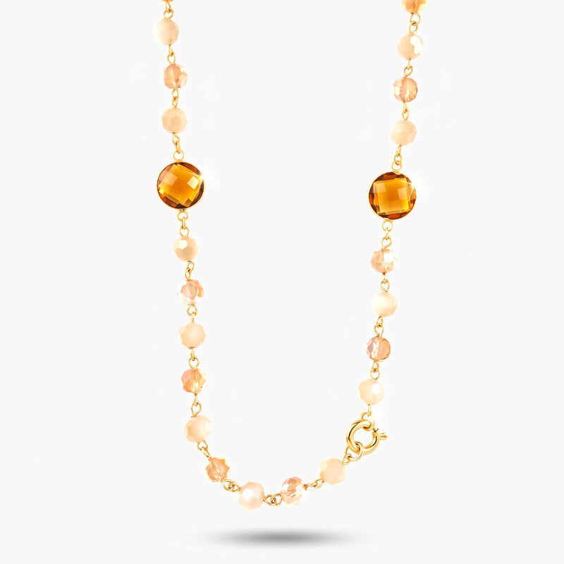 Collana in Metallo con cristalli marroni - BYSIMON gioielli