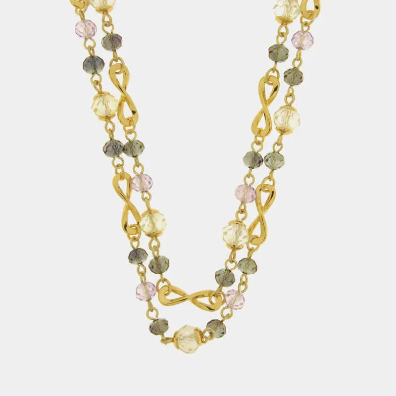 Collana in Metallo mutlifilo con cristalli colorati AMOVENEZIA - gioiello BySimon