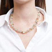 Collana in Metallo con cristalli colorati