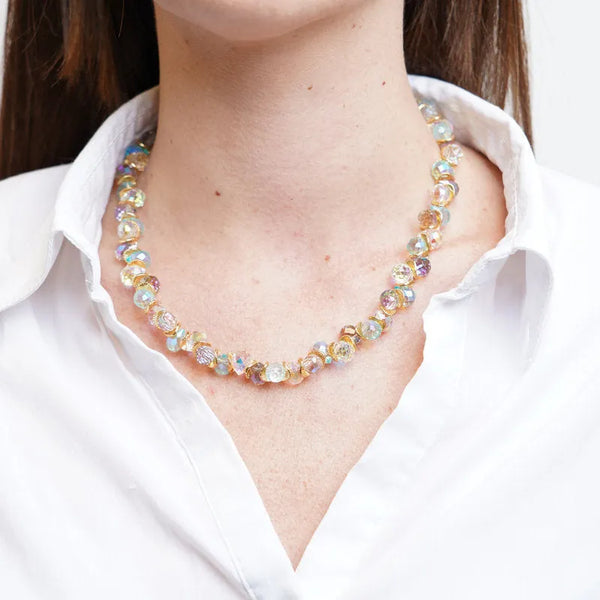 Collana in Metallo con cristalli colorati - BYSIMON gioielli