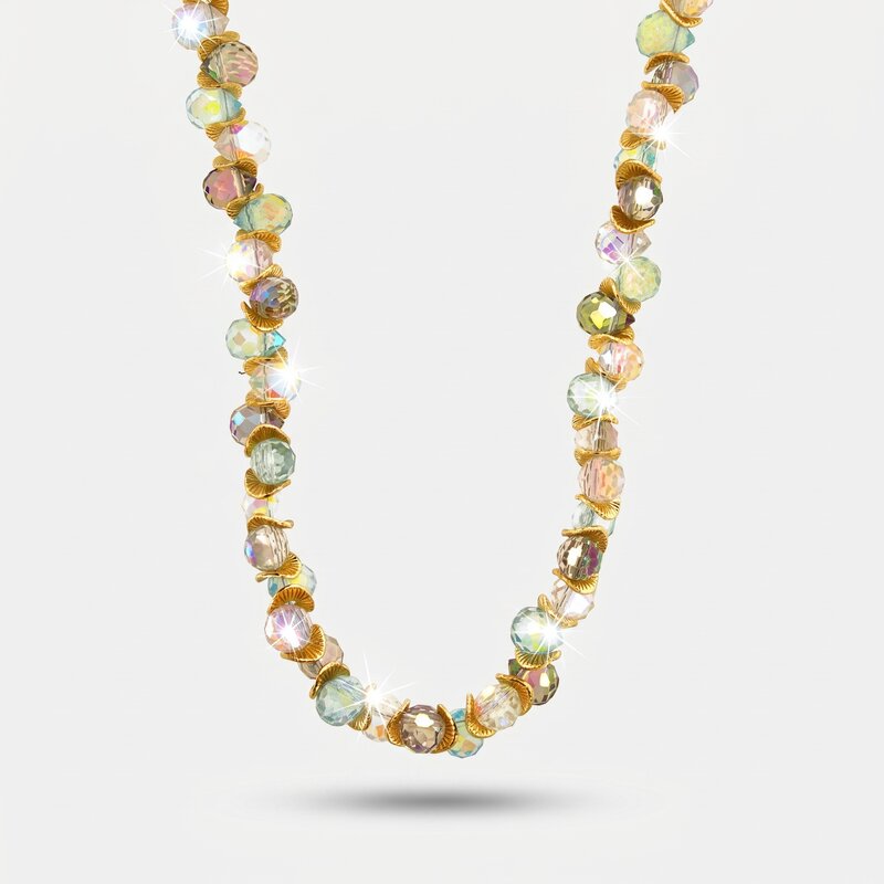 Collana in Metallo con cristalli colorati - BYSIMON gioielli