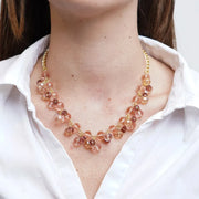 Collana in Metallo con cristalli rosa